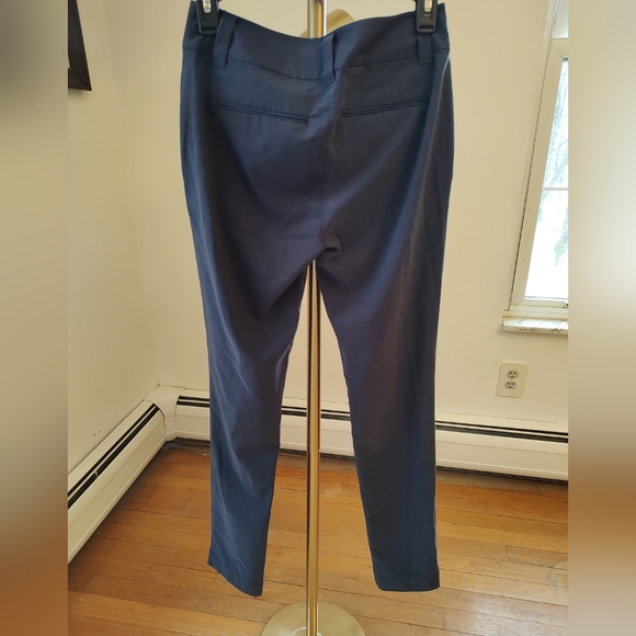 Eileen Fisher Navy Blue Tapered Full Length Dress Pants Pockets Zip Up XXS - Picture 4 of 6